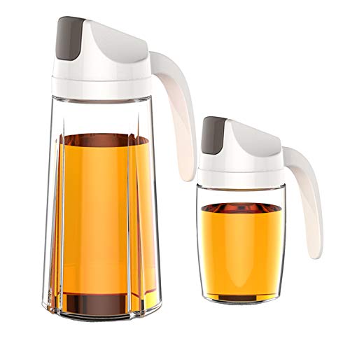 Homefantasy Botella Dispensadora De Aceite Oliva, 2 Pcs Aceiteras Antigoteo Cristal, 630ml, 300ml, Oliva Y Vinagre Recipiente Aceite Usado Cocina