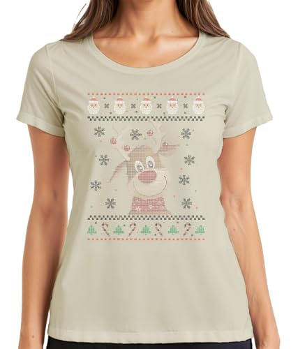 Dulce Reno - Ugly Christmas Sweater - Camiseta de Navidad para mujer, naturaleza, 3XL