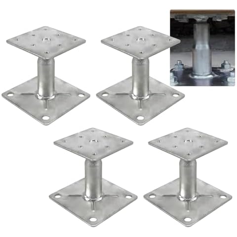 RULLINE Adjustable Floor Support Jacks - Set of 4, Ideal for Floor Joists, RV Steps Stabilizer,Mini Screw Jack (3.5" to 6" Extension) Cover