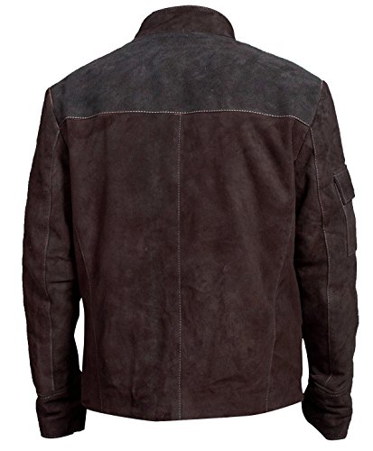 Mens Brown Star Movie Space Solitary Cosplay Costume Suede Leather Jacket4
