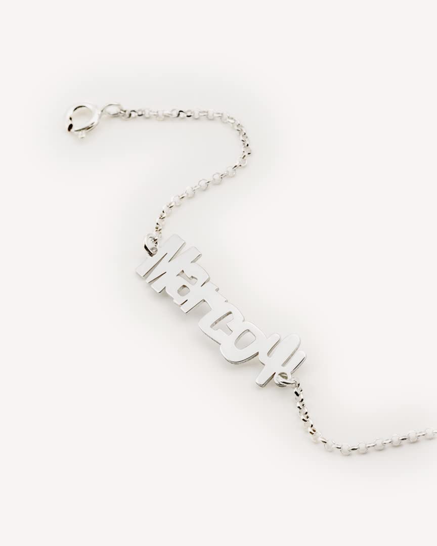 Pulsera Personalizable con Nombre Cactus en Plata de Ley | de Estilo Sofisticado | Regalo Ideal tanto para Cumpleaños, Amigas, como para el Día de la Madre