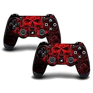 Elton PS4 Controller Designer 3M Skin for Sony PlayStation 4 DualShock Wireless Controller – standard, red, black, Skin for One Controller Only