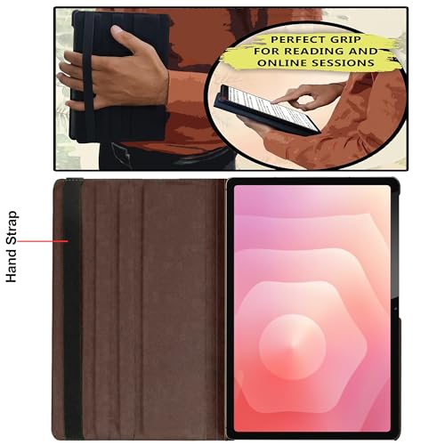 Image of TGK 360 Rotatable Flip Cover for Samsung Galaxy Tab S11 Case 11 inch 2025, Galaxy Tab S10 Lite / S10 FE / S9 FE 10.9 inch / S9 11 Inch 2023 (Brown)