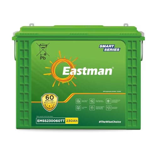 Image of Eastman EMSS230060TT 230Ah Tall Tubular Inverter Battery | Lead Acid | 60-Month Warranty | Compatible with 700VA-2000VA Inverters