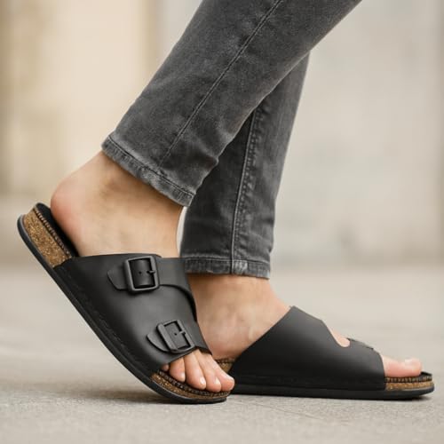 Image of Leatherful Men's premium leather slipper | Genuine Leather upper | Suede Leather Insole | PU sole | Stylish flip flop for men |