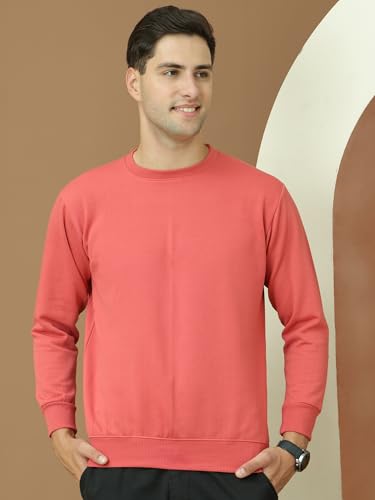Image of Mack Jonney Fleece Regular Fit Solid Round Neck Sweatshirt for Men-MACK639877