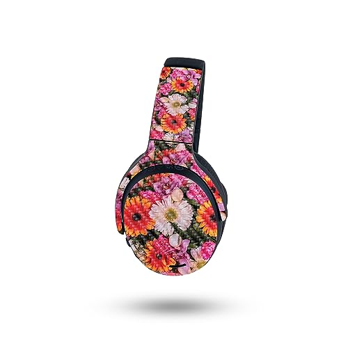 Image of MightySkins Carbon Fiber Skin Compatible with Skullcandy Crusher ANC 2 - Watered Flowers | Protective, Durable Textured Carbon Fiber Finish | Easy to Apply