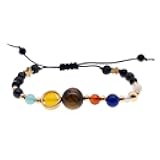 Generic Razcus Planets in the Solar System Guardian Star Natural Stone Beads Bracelet Bangle for Women & Men Gift Guardian Bracelet Christmas - (Metal Color: SB1232)