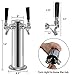 Draft Beer Tower Faucet Dispenser - LUCKEG Brand Double Beer Tap, Stainless Steel 3
