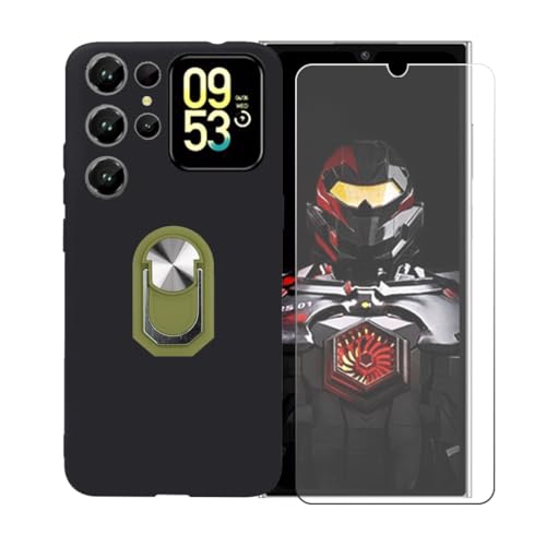 CongJiaLingXi �P�[�X �K�p �� Oukitel C62 GT (6.88") �����O�T�|�[�g+ �����K���X�X�N���[���v���e�N�^�[�A�_��ȃV���R�[���V�F���o���p�[TPU�ی�J�o�[�������,�O���[��