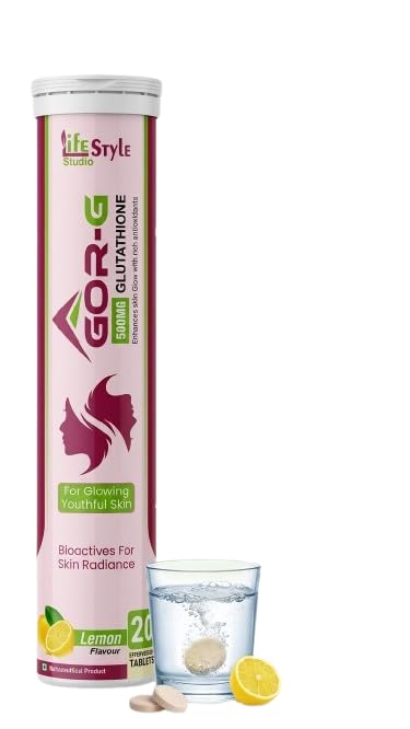 GOR-G L-Glutathione 500mg Effervescent Tablets | With Vitamin C, Zinc, Astaxanthin & B Vitamins | Lemon Flavour | Antioxidant Supplement | 20 Effervescent Tablets (Pack of 2)-image-33