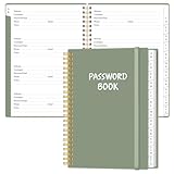 Heveboik Password Book with Alphabetical Tabs - Large Size Password Keeper Journal Notebook for Computer & Website Logins, 6.4