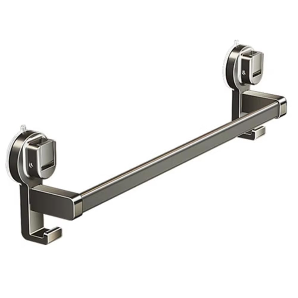 IJSDNVJNDX Bathroom Double-Pole Towel Rack Storage Rack Wall-Mounted Suction Cup Towel Rack Bathroom Punch-Free Gray