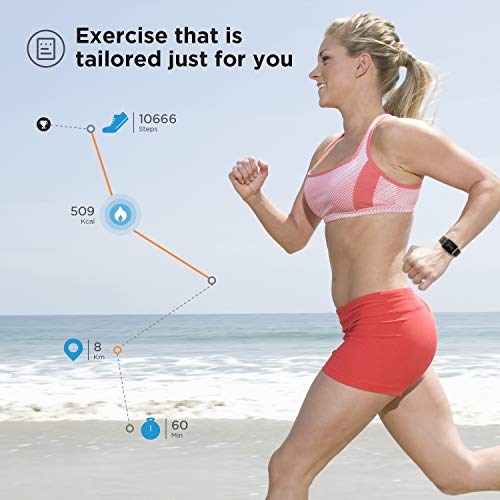 LETSCOM Smart Watch Fitness Tracker Heart Rate Monitor Step Calorie Counter Sleep Monitor Music Control IP68 Water Resistant 1.3 Inch Color Touch Screen Activity Tracking Pedometer for Women Men