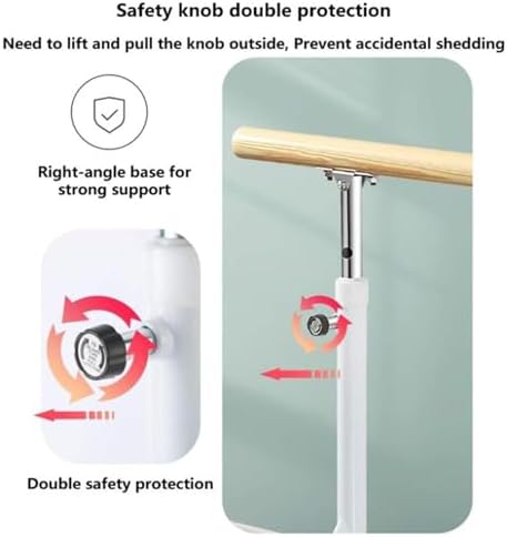 Ballet Barre,Barre Adjustable 80-115cm Ballet Barre, Single Pole Portable Ballet Barre, Exercise Stretching Ballet Bar Equipment Studio (White-150cm