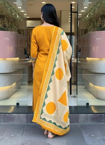 Image of ANNI Designer Women's Rayon Viscose Straight Printed Kurta with Pant & Dupatta Set | Ethnic 3-Piece Readymade Suit for Women | Elegant Festive & Office Wear Traditional Outfit