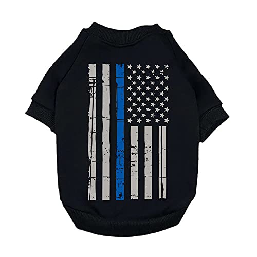 Dog Shirts Thin Blue Line Police Flag T-Shirt Pet Clothes Soft Breathable Hoodie Sweater For Small Dogs Cats Puppy Xxl #TOP1