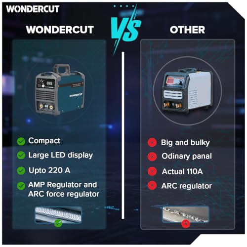 Image of WONDERCUT 220A ARC Inverter Welding Machine WC-MMA-220-B | VRD & IGBT Anti-Shock Safety System | ARC Force Control | Advanced Touch Panel with Hot Start, Anti-Stick Functions
