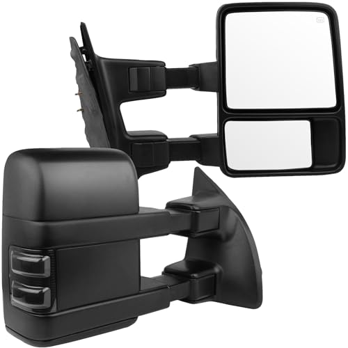 FEIPARTS Tow Mirrors Fit for 1999-2007 for Ford for F250/for F350/for F450/for F550 Super Duty Towing Mirrors with Left Right Side Power Operation Heated Turn Signal Light