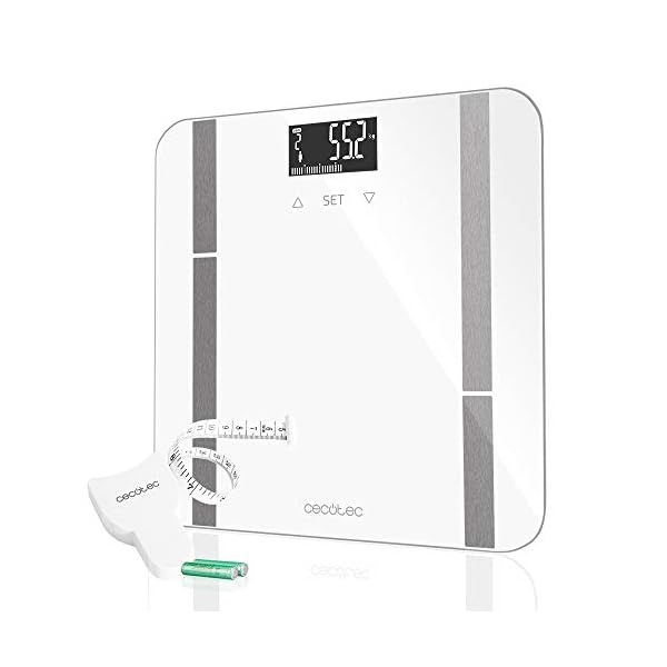 Cecotec Báscula de Baño Digital Surface Alta precisión, Plataforma de Cristal templado