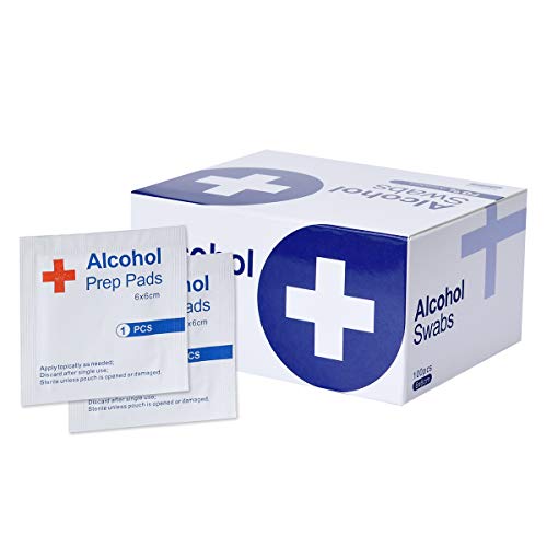 Hand Cleaning Pads, 100Pc Hand Cleaning Pads Wipes, Individually Wrapped Alcohol Wipes Pack for Smartphone & Portable Devices Cleaning, Thick Hand Swabs, 75% Cleaning Cotton Pads