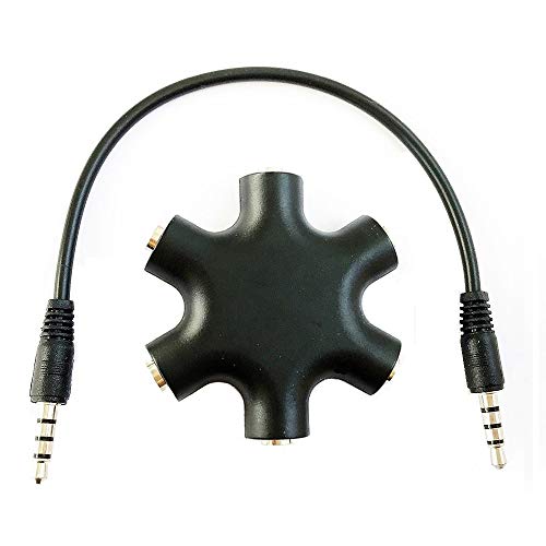 KOKKIA 5 Way 6 Port 4-Pole TRRS (Left Audio, Right Audio, GND, MIC/Remote Control) Audio-Splitter (3.5mm), for Speakers and Headphones