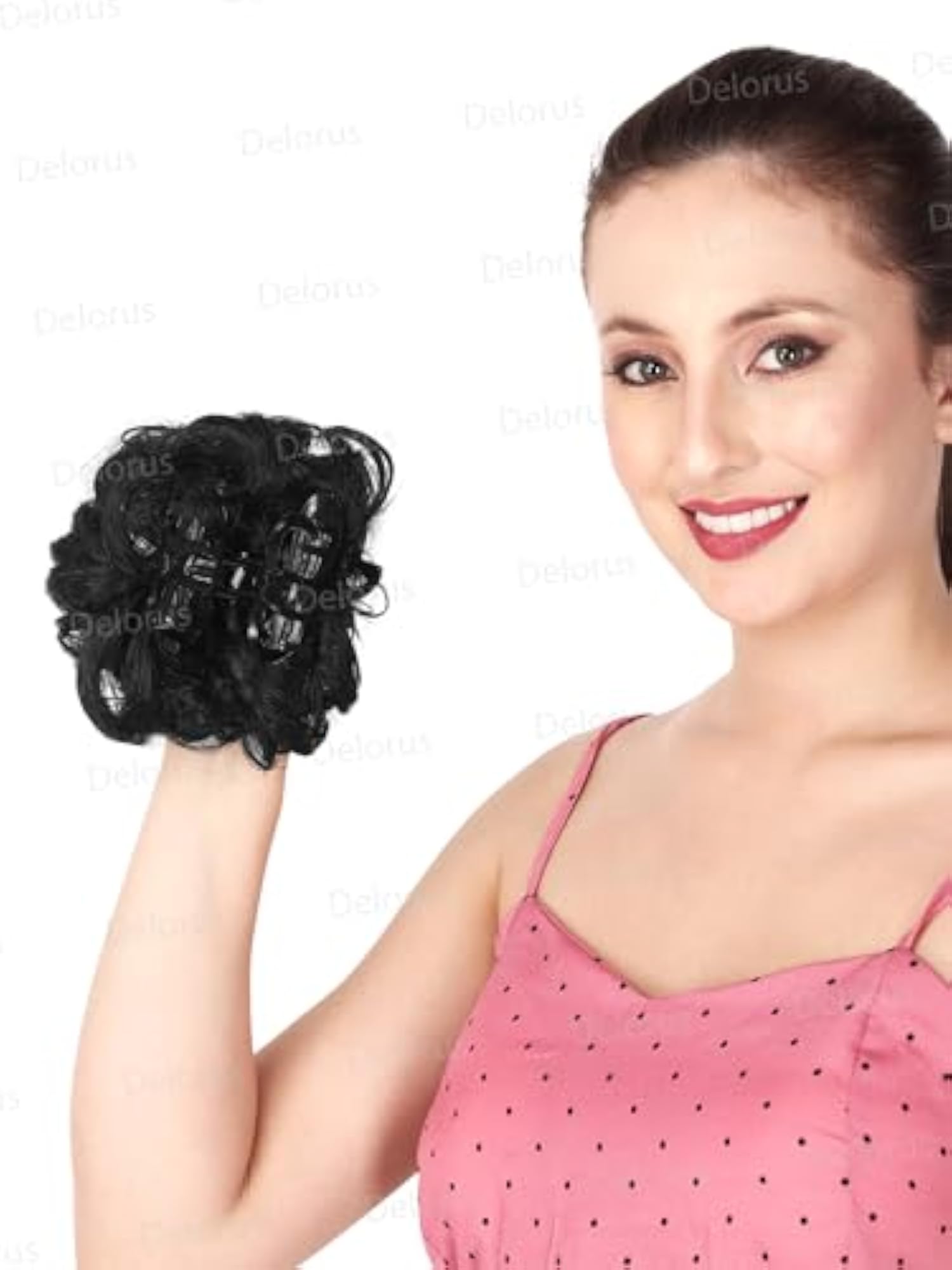 Women's Messy Curly Bun Synthetic Hair Extension with Claw Clip