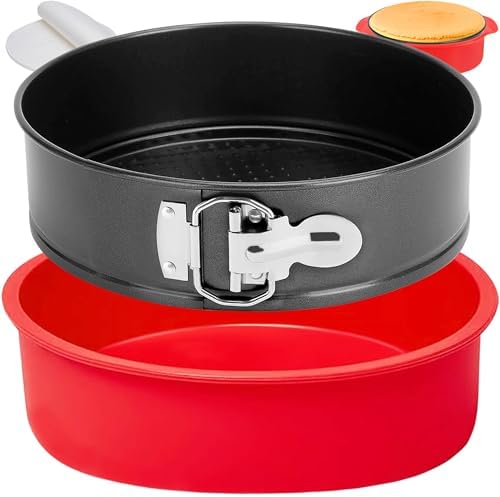 Springform Pan 9 Inch Nonstick, 9 Springform Cheesecake Pan with Silicone Protector, Leakproof Spring Form Pans for Cheesecake, 9 Inch Springform Cheese Cake Pans for Baking with 50 Parchment Paper