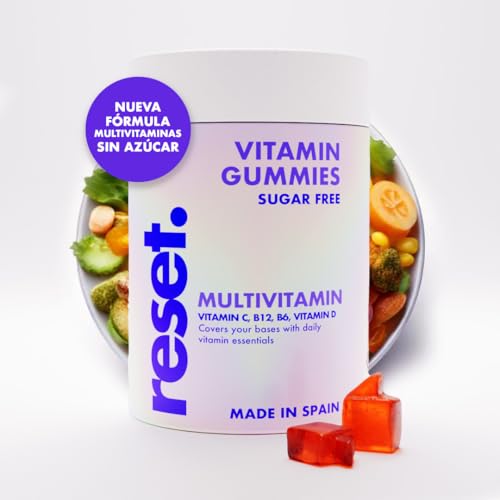 Multivitaminas Gominolas - 60 gominolas – 1 mes - Vitaminas Diarias - Energía Física y Mental - Multivitaminas y Minerales gominolas - Vegano - Sin Azúcar - Sin Gluten – Reset.