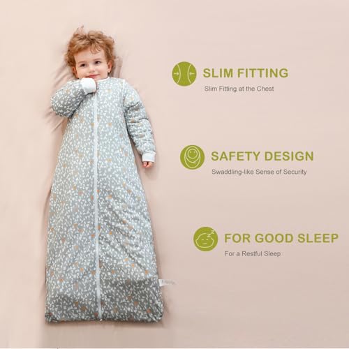 Image of 3.5 TOG Super Soft Winter Sleep Sack, 100% Cotton Thick Warm Baby Wearable Blanket for 0-6 Months, Graphic, Size S