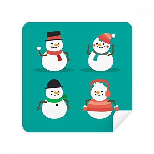 Chiffon de nettoyage bonhomme de neige Joyeux Noël essuie-écran daim 2pcs