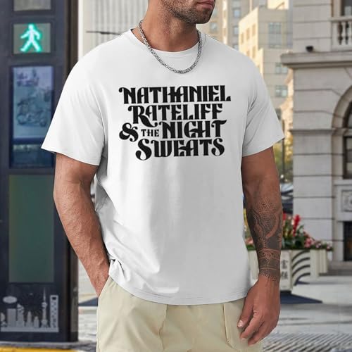 Nathaniel Rateliff & The Night Sweats T Shirt Men's Fashion Short Sleeve Tops Summer Casual Tee Black2