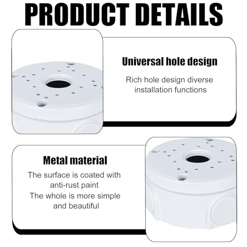2 Stück Kamera Anschlussdose, Halbkugelförmige Versteckte Box Webcam Ständer Kamera Überwachungskamera-Montagebox, Bullet-Kamera und Solarpanel-Installation Innen-Außeneinsatz, Kunststoff