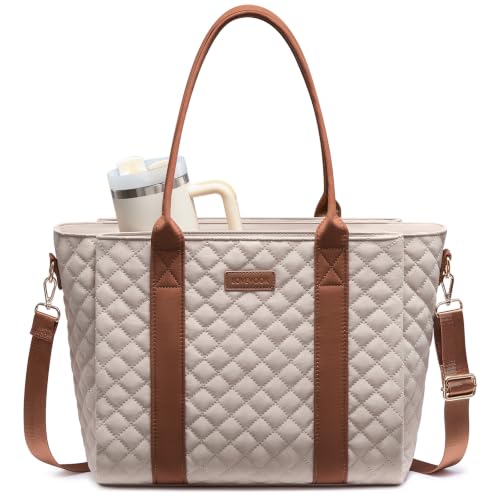 Image of LOVEVOOK Teacher Tote Bag for Women, Work Tote Bag fits 15.6-Inch Laptop