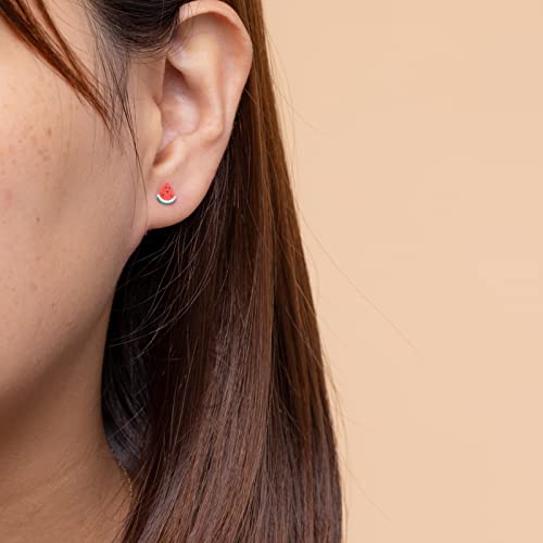 Plastic Earrings, KMEOSCH Plastic Stud Earrings - 6 Pairs of Fun Summer Vibes Earrings for Sensitive Ears (Lemon, Kiwi, Watermelon, Pineapple, Lime and Avocado)4