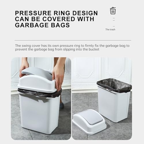 Caneca de basura pequeña plástica con tapa basculante, 7L miniatura 6