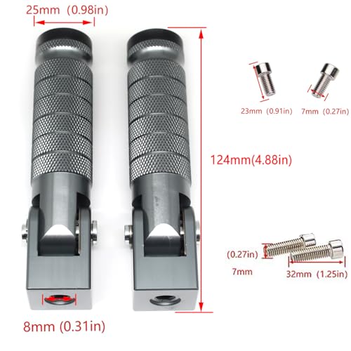 Image of Titanium Motorcycle Bicycle Folding Foot Pegs 90 Degree Foldable Electric Motorbike Ebike For Super73 S2 /ZX /RX /R /S Passenger Footrests Rearsets Rear Set Footpegs foot Rest Pedals M8 Install Bolts
