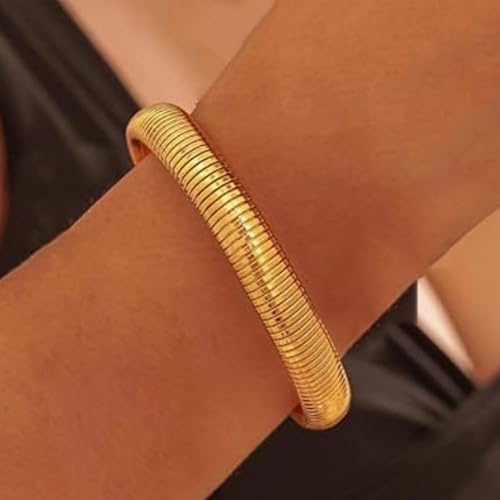 Image of Long tiantian Gold Bangles for Women Bangle Bracelets Chunky Bangles Bracelets Non Tarnish Gold /Silver Bracelet for Women Trendy Jewelry Gifts