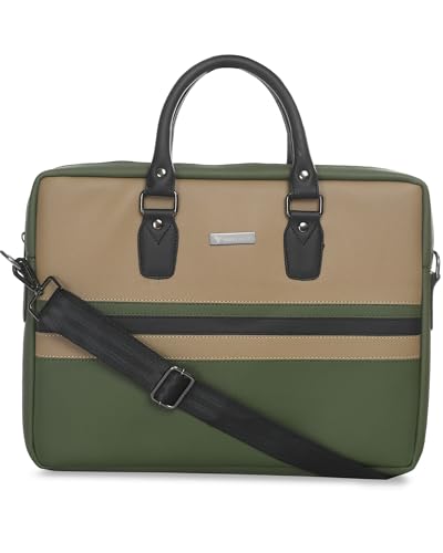 Image of Vaku Luxos MILAN 14 Inch Laptop Bag Leather Collection Messenger Organizer Shoulder Sling Office Bag for Men & Women With Adjustable Strap for Laptop and MacBook up to 14 inch