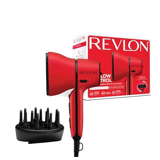 Revlon Secador Airflow Control || Secador compacto con concentrador incorporado giratorio y difusor que realza los rizos, 2000W || RVDR5320