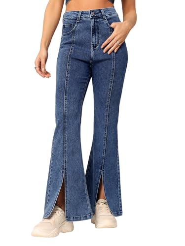 Jean bootcut pour femme Dolce Crudo taille haute en denim extensible longueur régulière