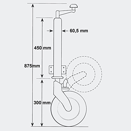 453kg Automatisches Stützrad Automatik klappbar – Bild 4