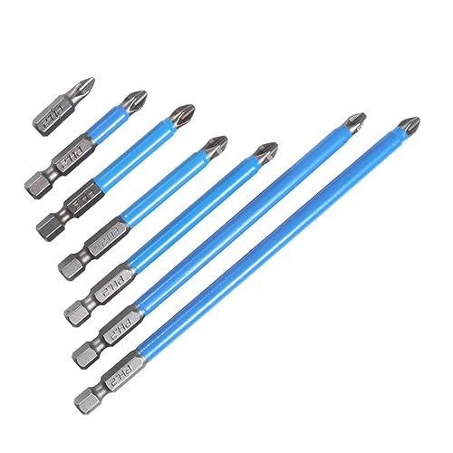 NUOBESTY 7pièces Lot De Embouts De Tournevis Magnétiques Anti-dérapants Têtes Simples Et Doubles Acier Allié Pour Visseuse Et Perceuse Variées