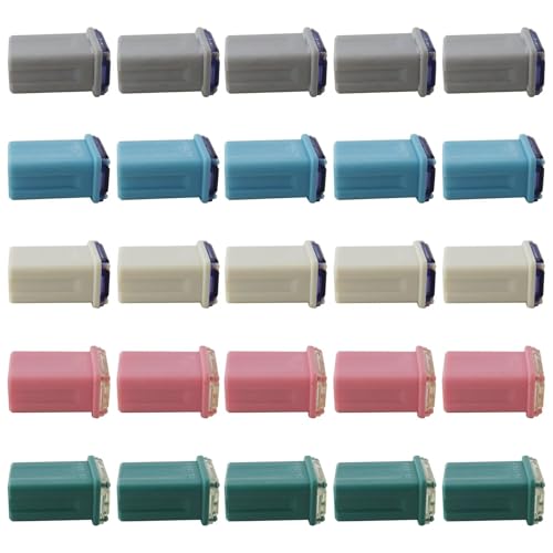 Kit de protección de circuito de 25 piezas, fusibles micro cartucho M-CASE codificados por color 15-40 Amperios para SUVs y vehículos miniatura 7