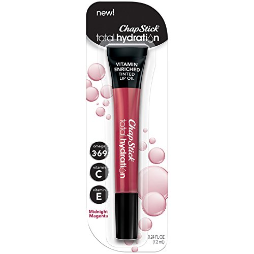 ChapStick Total Hydration Vitamin Enriched Tinted Lip Oil, Midnight Magenta, 0.24 Ounce