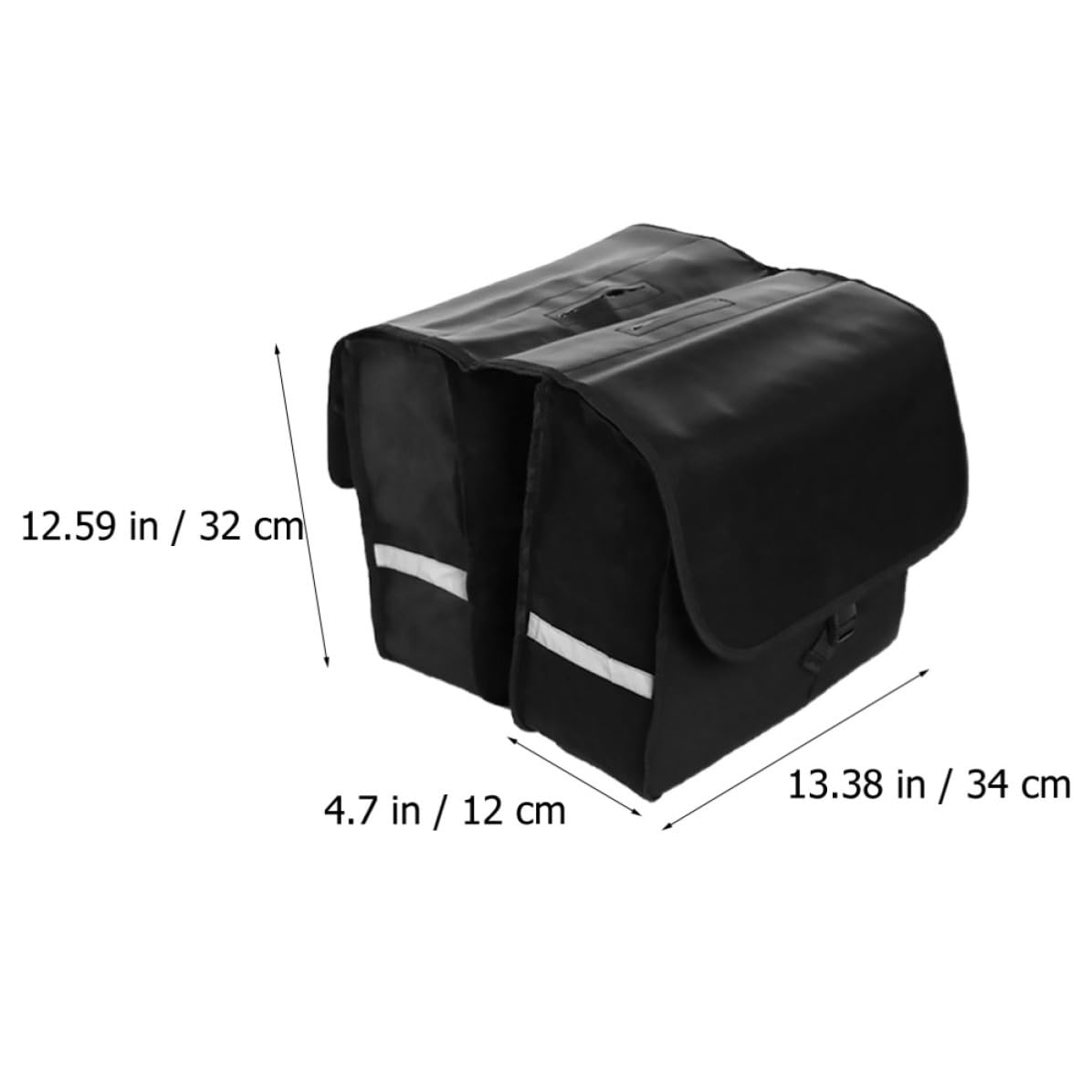 Generico Borsa da Bicicletta con Grande Scomparto Posteriore | Nero, Tela 600d e Mesh Stampata Pvc, Telaio Irrigidito, Finiture Riflettenti e Facile da Pulire