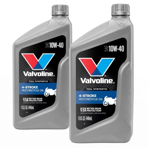 Valvoline Motor Oil, 10W-40, 1 QT Pack of 2 | Full Synthetic | 4-Stroke Motorcycle