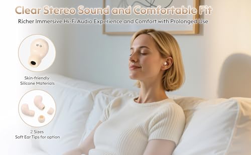 Image of Smallest Sleep Earbuds for Side Sleepers, [Upgrade 2026 Version] Ultra-Comfort & Lightweight Wireless Mini Sleep Headphones for Small Ears, No Low Battery Beep Ear Buds for Sleeping Working