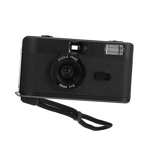 SHINEOFI Fotocamera Vintage con Flash Batteria Design e Compatibile con Pellicola Nero per Riprese in Bassa Luce