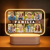 Lámpara Personalizada - Lampara con Foto y con Texto, Regalos Originales, Luz LED, Regalo para Pareja, Amigos, Familiares, Regalos Personalizados, Placa de Metacrilato con Luz (FAMILIA)